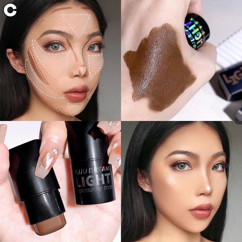 JUJU DREAM Light-Reflecting Contouring Stick - Brightens, Naturally Defines, and Sculpts the Face - Base and Shadow Stick 6.8g